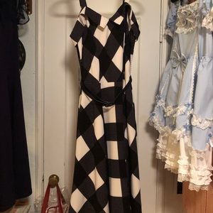 60s style Plaid picnic dress